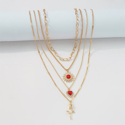 Layered Necklace Elegant Metal Chain Diamond Necklace