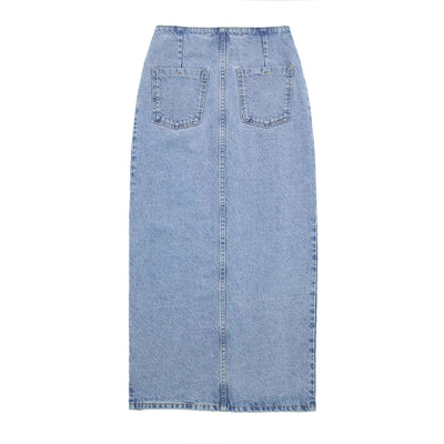 Summer Fashion High Waist A- Line Split Denim Skirt For Women