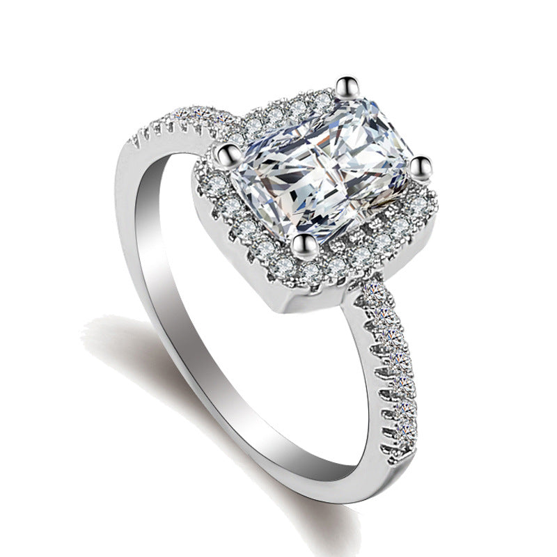 Zircon ring simulation diamond ring