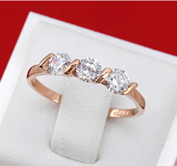 Korean foreign trade explosion jewelry high quality zircon micro plated genuine gold engagement ring to the wholesale ring