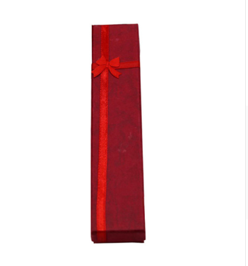 Jewelry box red rectangular jewelry box bow cardboard necklace box