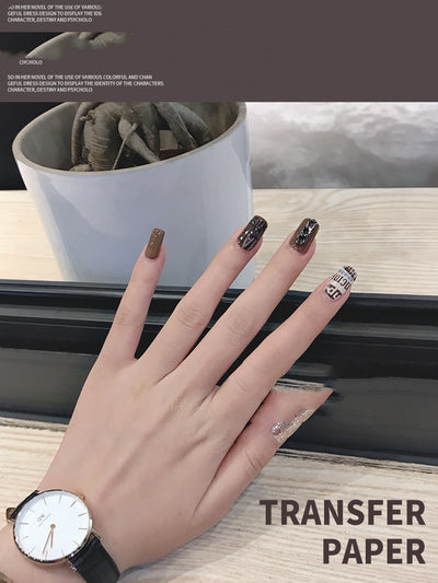 Japanese Style Nail Transfer Paper Magazine English Letter Star Paper