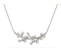 Sterling Silver Necklace Temperament Branch Diamond Necklace