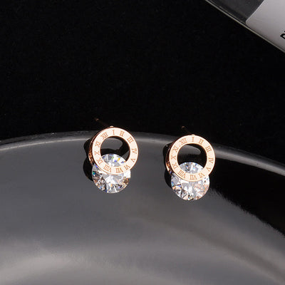 Simple and Compact Titanium Steel Earrings
