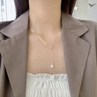Temperament Simple Personality Wheat Ear Clavicle Chain
