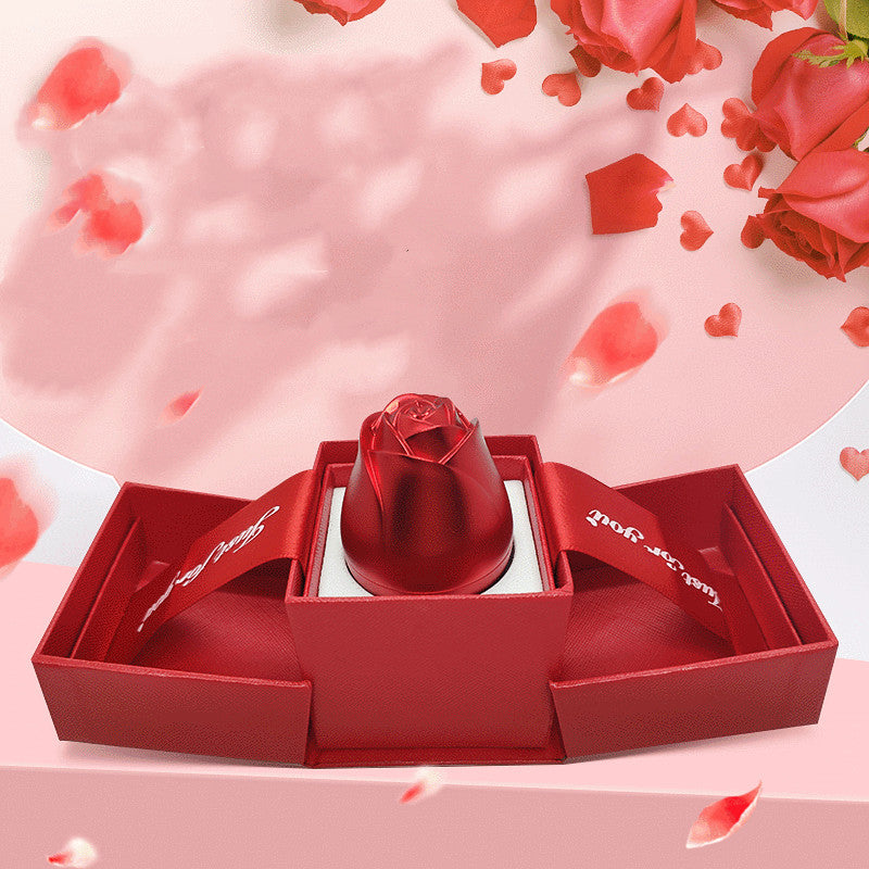 Metal Lifting Rose Jewelry Gift Box Valentine's Day Aluminum Alloy Ring Necklace Net Red Gift Jewelry Box