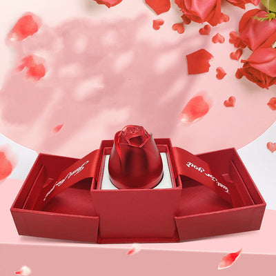Metal Lifting Rose Jewelry Gift Box Valentine's Day Aluminum Alloy Ring Necklace Net Red Gift Jewelry Box