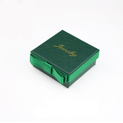 Packaging Gift Box Dark Green Bow Jewelry Box Ring Box Necklace Box Jewelry Box Bracelet Box Wholesale
