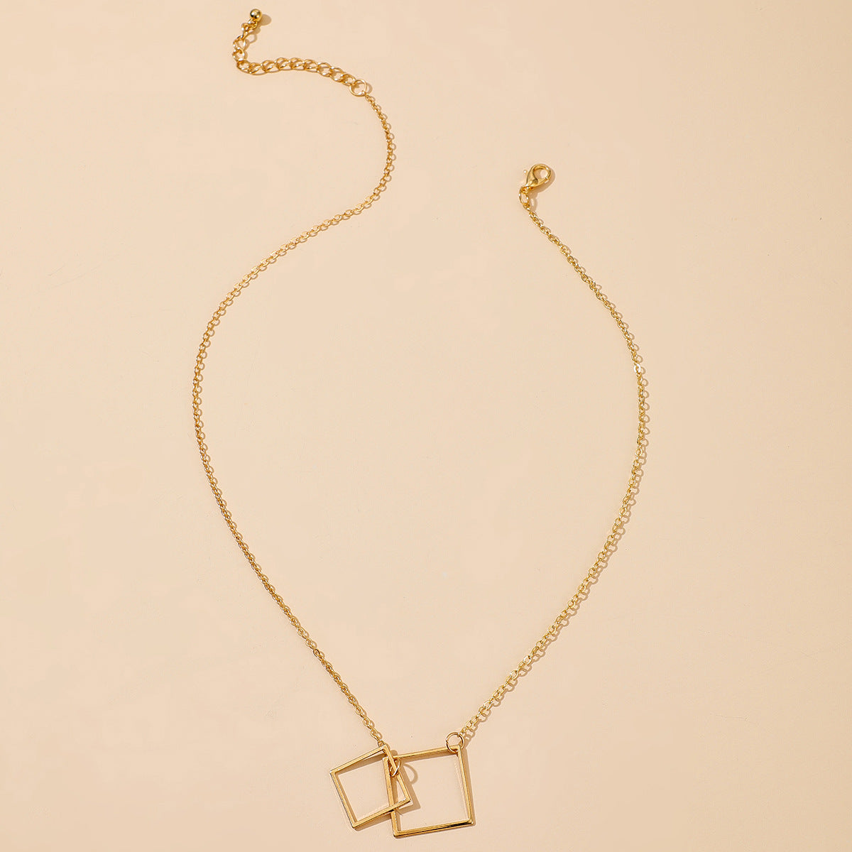 Square Alloy Ins Bohemian Fashion Single-layer Necklace Necklace Necklace Accessories
