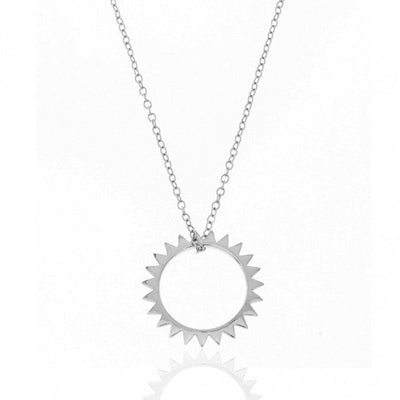 S925 Silver Fashion Simple Clavicle Necklace Necklace Sunlight Ring Pendant Female Necklace