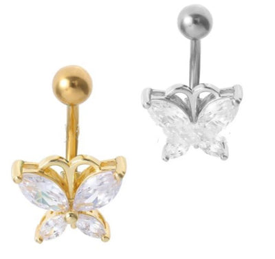 Butterfly Crystal Fashion Stainless Steel Belly Button Wear Belly Button Ring Belly Button Wear Body Jewelry