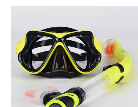 Snorkeling Sambo Set Full Dry Snorkel Large Frame Anti-fog Myopia Goggles Swimming Equipment Mask