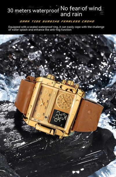 Men's Fashion Double Display Electronic Quartz Watch