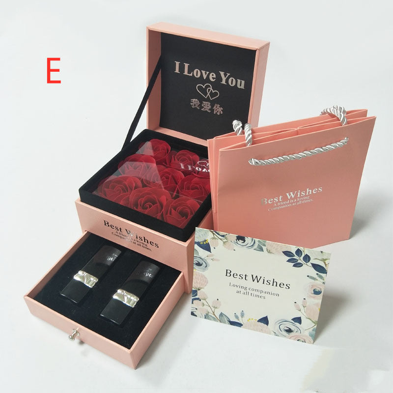 Pink Rose Box Bracelet Packaging Box Cosmetic Lipstick Box