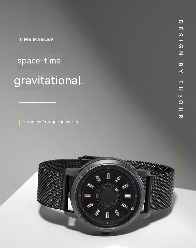 Men's Magnetic Watch Quartz Original Band 40mm Stainless Steel Strap