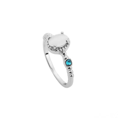 Moonstone diamond ring