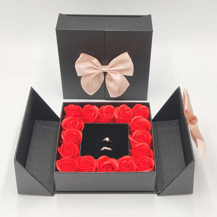 Rose double door jewelry gift box necklace box