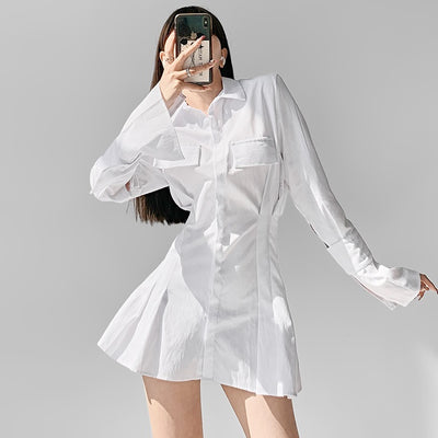 Spring Design Sense Mid-length Shirt Dress Women