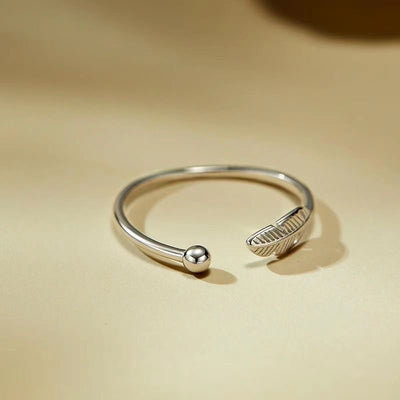 Minimalist Creative Feather Bracelet Ring For Women