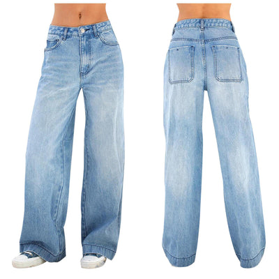 European And American Style Jeans High Waist Loose Wide Legs Type