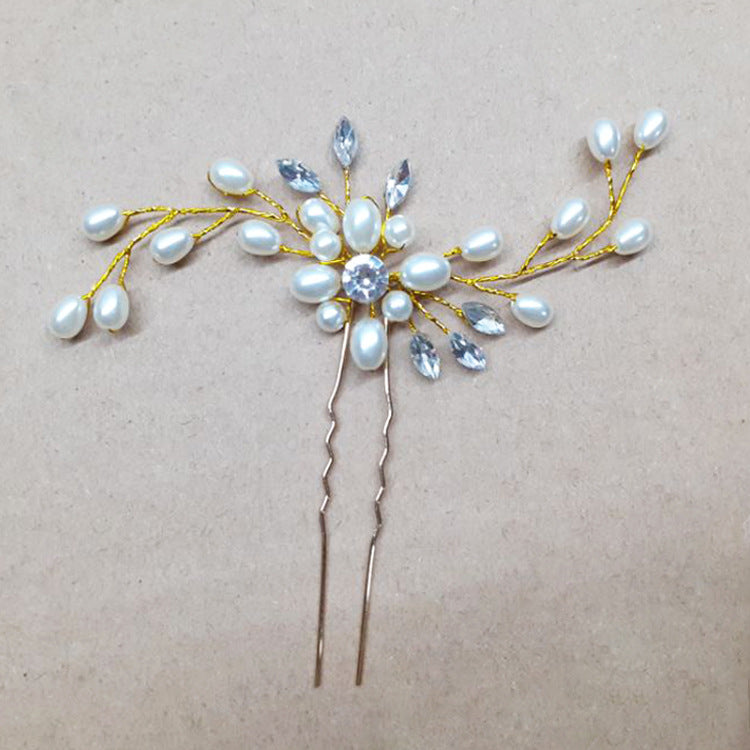 Golden silver bridal pearl tiara