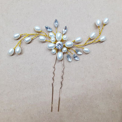 Golden silver bridal pearl tiara