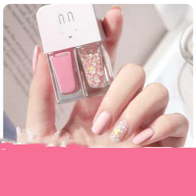 Two In One Nail Polish Set Creative Baking Free Quick Drying Long Lasting No Fade Frosted Double Colored Nail Manicure Oil