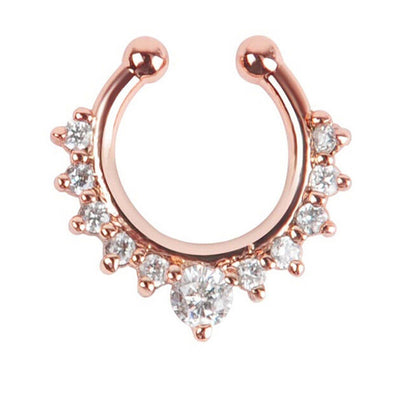 No Holes For Body Piercing With Alloy Diamond False Nose Ring