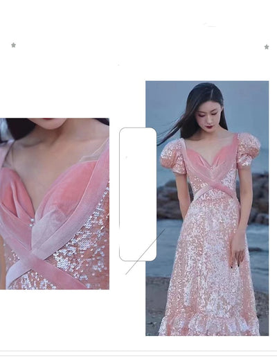 Pink Evening Dress For High End Luxury Women