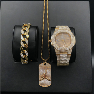 Mens Watches Luxury Brand Fashion Diamond Date Quartz Watch