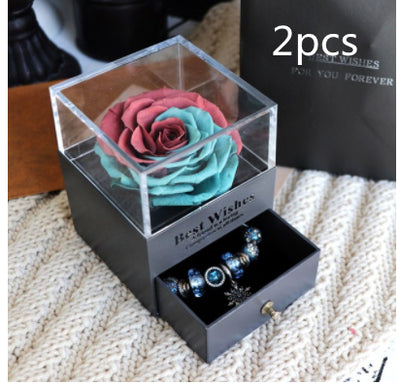 Eternal Flower Rose Jewelry Box for Birthday Presents Valentines Day Wedding Gift