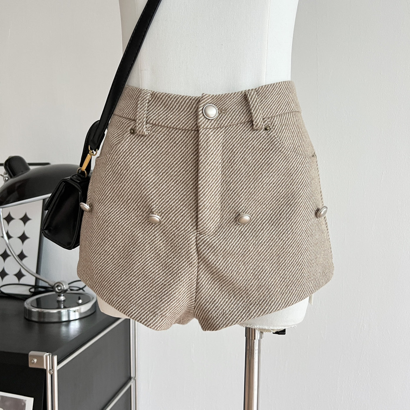 Women's Retro American Plaid Stitching Skirt