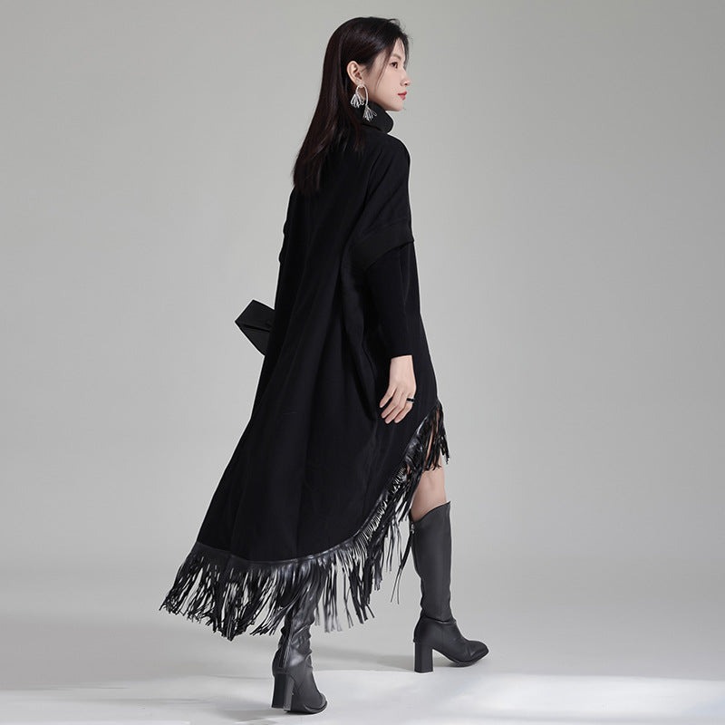 Women's Fashion Black Tassels Skirt