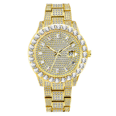Fashionable Large Dial Full Diamond Watch
