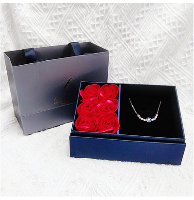 Rose Gift Box Necklace Jewelry Box