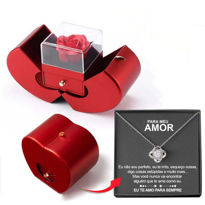 Valentine's Day Gifts With Artificial Flower Rose Flower Jewelry Box