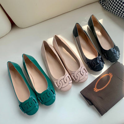 Casual Simple Style Fashion Ladies Single Shoes High And Low Wedge Flats