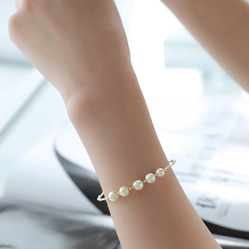 European And American New Light Gold Pearl Bracelet