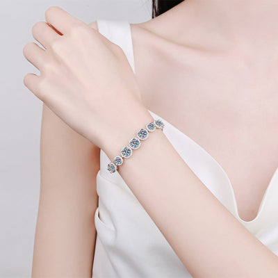 925 Sterling Silver Full Inlaid Moissanite Women's Sparkling Ins Starry Bracelet