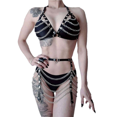 Leather Chain Making Body Chain Suit