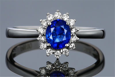 High-end foreign explosions jewelry Europe and the United States popular engagement ring high-grade blue zircon gold ring