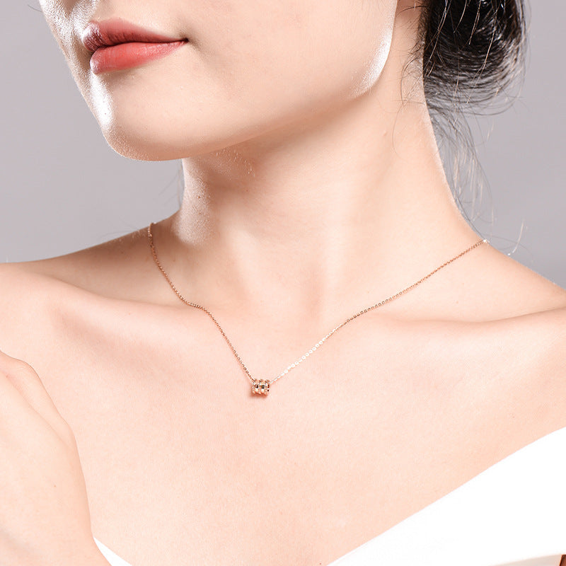 Small Waist Necklace, Rose Gold Pendant  Necklace