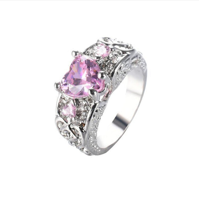 Beauty Princess ring heart-shaped ruby engagement ring