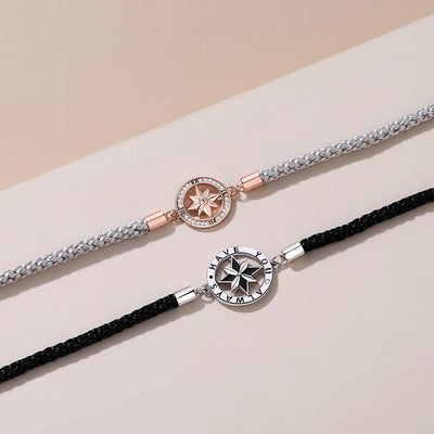 A Pair Of Eight-pointed Star Clock Dial Couple Bracelets