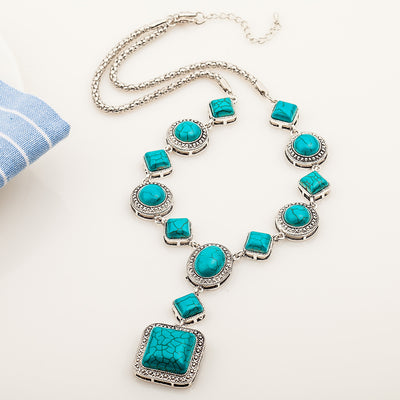 Turquoise Necklace Vintage Diamond Necklace