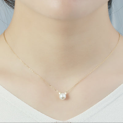 Silver Natural Freshwater Pearl Choker Clavicle Chain
