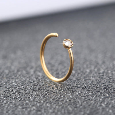 Niche piercing C-shaped stainless steel rhinestone nose ring with diamond nose nail jewelry, the same style for men and women