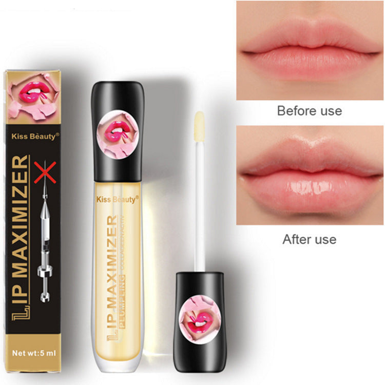 Transparent abundant lip oil moisturizes