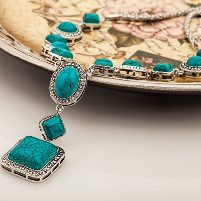 Turquoise Necklace Vintage Diamond Necklace
