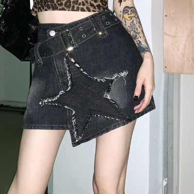 Women's American-style Retro XINGX Embroidered Denim Skirt